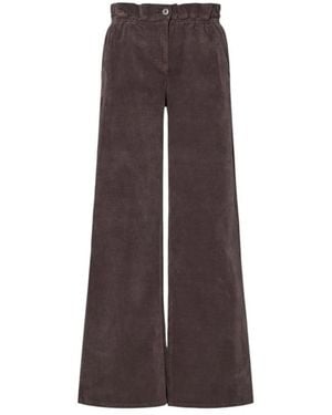 Liu Jo Broeken ,Paars ,Wide Jeans - Bruin