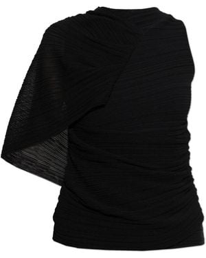 Balmain Overhemden ,Zwart ,Leer Draped Tank Top