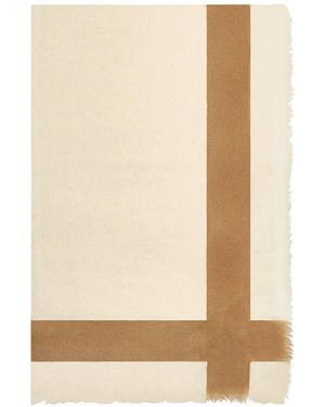 Kiton Kasjmier En Zijde Sjaal Met Print - Naturel
