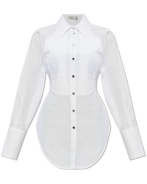 Blumarine Shirt Met Tailleceintuur - Wit