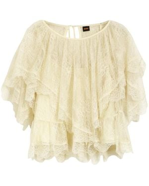BOSS Overhemden ,Polyester C Bennedy Blouse - Naturel