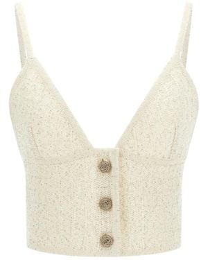 Alessandra Rich Sleeveless Tops - White