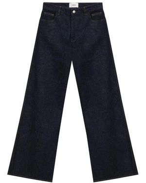 Coperni Jeans ,Blauw ,Katoen High-Waisted Wide-Leg Jeans