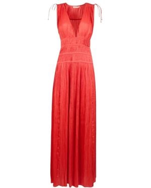 Ulla Johnson Tasneem Deep V Gown - Rood