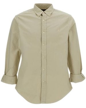 Polo Ralph Lauren Overhemden ,Katoen Piqué Button-Down Shirt - Groen