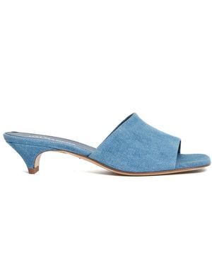 Halmanera Heeled Mules - Azul