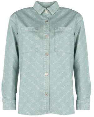 Guess Jassen ,Groen ,Katoen Comfortabel Casual Overhemd - Blauw