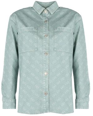 Guess Jassen ,Groen ,Katoen Comfortabel Casual Overhemd - Blauw