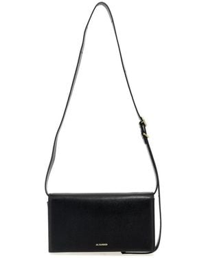 Jil Sander Umhängetasche Aus Leder - Schwarz