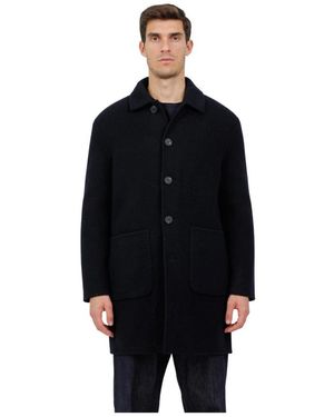 Gimo's Jassen ,Blauw ,Wol Cappotto Monopetto Over - Zwart