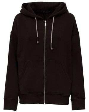 Max Mara Hoodies & Sweatvesten ,Bruin ,Zip-Throughs - Zwart
