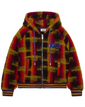 Gcds Jassen ,Veelkleurig ,Wol Teddy Full Zip Hoodie - Rood