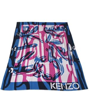 KENZO Modal Viola Pashmina Stola Geschenkbox - Blau