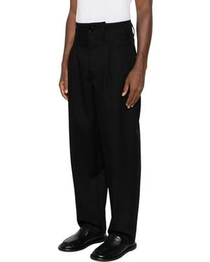 Ami Paris Zweifach-Bundfaltenhose Aus Wolle - Schwarz