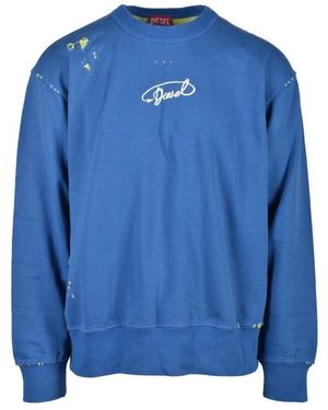 DIESEL Baumwoll-Sweatshirt - Blau