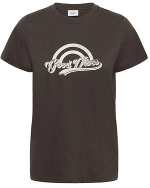 Saint Tropez Tops ,Bruin ,Tops - Zwart
