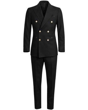 Franzese Collection Double Breasted Suits - Black