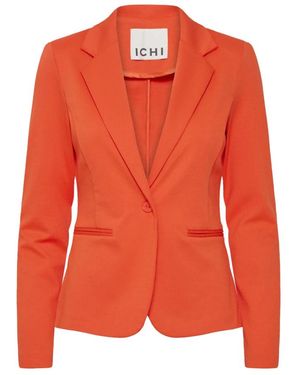 Ichi Klassischer Blazer Mit V-Ausschnitt Und Kragen - Orange