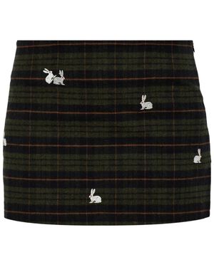 Carne Bollente Rokken ,Groen ,Katoen Korte Plaid Rok - Zwart