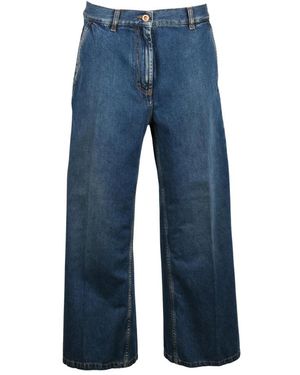 Aspesi 0160 G371 Wide Leg Denim Hosen - Blau