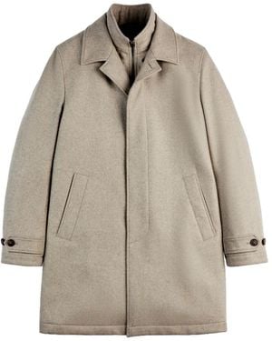 Fay Single-Breasted Coats - Natural