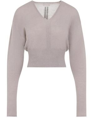 Rick Owens V-Neck Knitwear - Grigio