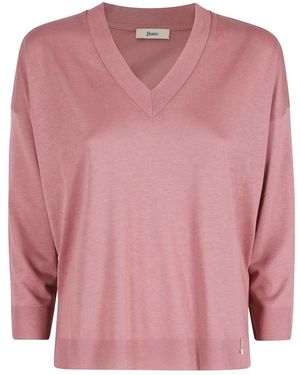 Herno V-Neck Knitwear - Rosa