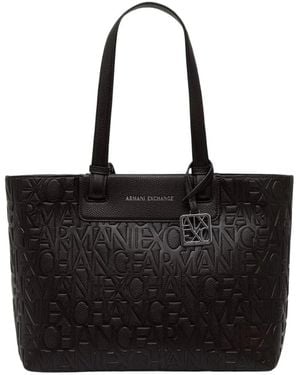 ARMANI EXCHANGE Tassen ,Bruin ,Leer Shopper Tote - Zwart