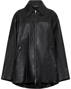 Balenciaga Leather Jackets - Black