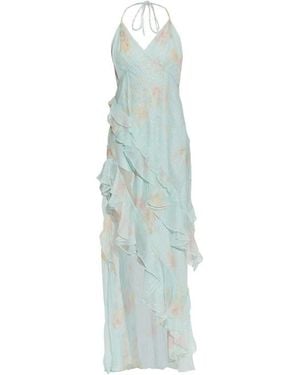 LoveShackFancy Vailo Seidenkleid - Blau