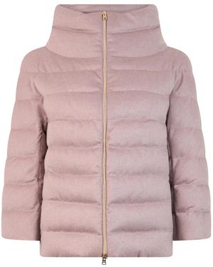 Herno Wattierte Jacke Mit Hohem Kragen - Lila