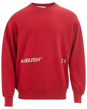 Ambush Hoodies & Sweatvesten ,Rood ,Katoen Hoogwaardige Rode Katoenen Trui