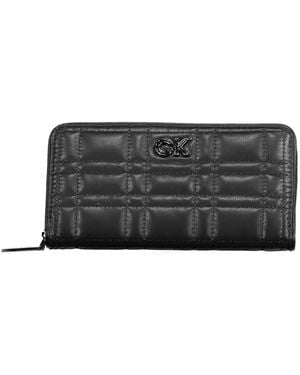 Calvin Klein Accessoires ,Zwart ,Polyester Quilted Zip Around Portemonnee