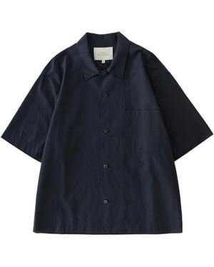 Studio Nicholson Overhemden ,Blauw ,Short Sleeve Shirts