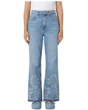 Ganni Klassische Straight-Leg Jeans - Blau