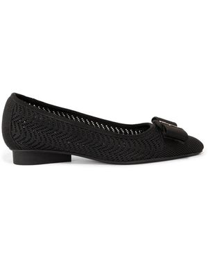 Ferragamo Viva Knit Ballet Flats - Zwart
