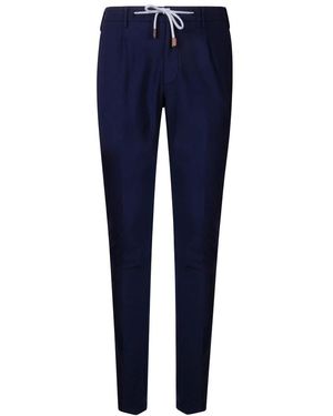 Eleventy Broeken ,Blauw ,Slim-Fit Broeken