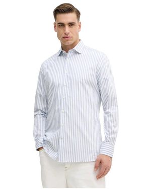 Hackett Melange Streifenhemd - Blau
