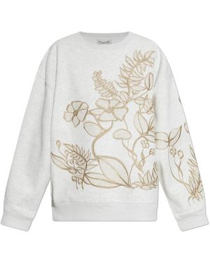 Munthe Hoodies & Sweatvesten ,Grijs ,Katoen Braeden Sweatshirt - Wit