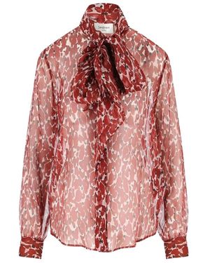Saint Laurent Overhemden ,Veelkleurig ,Bloes - Roze