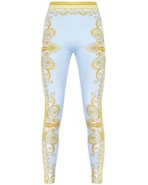 Versace Broeken ,Veelkleurig ,Printed Leggings - Blauw