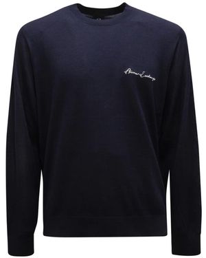 Armani Round-Neck Knitwear - Blue