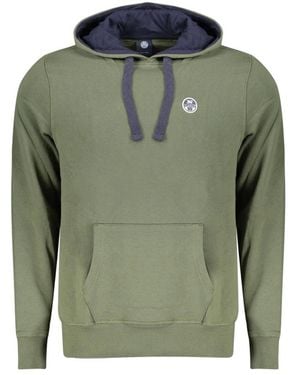 North Sails Hoodies & Sweatvesten ,Groen ,Katoen Hooded Sweatshirt Met Lange Mouwen