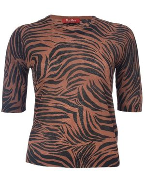 Max Mara Mstago002 Rundhals-Strickpullover - Braun