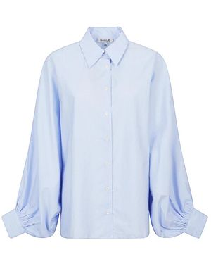 SOSUE Oversized Straight-Cut Shirt - Blauw