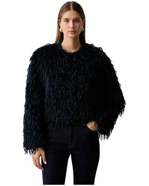 Twinset Korte Jas Van Imitatiebont - Zwart