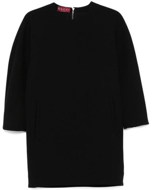 Gucci Wollen Crêpe Jurk - Zwart