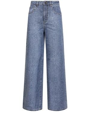 Self-Portrait Wide Jeans - Blue