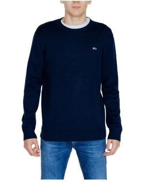 Tommy Hilfiger Lila Einfarbig Strickwaren Herren Herbst/Winter - Blau