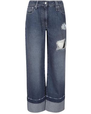 Simone Rocha Jeans Mit Geradem Bein Und Schmucksteinen - Blau
